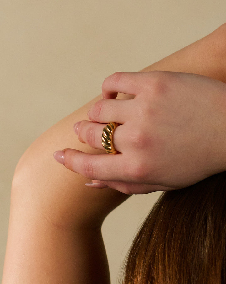 Gold Crescent Ring