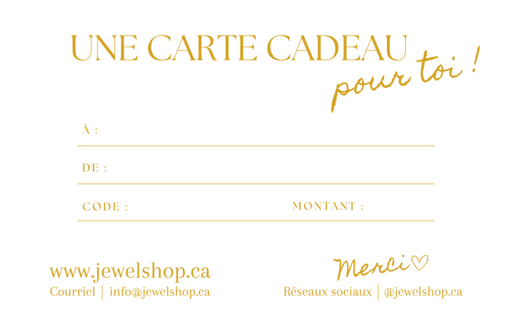 Carte cadeau Jewelshop