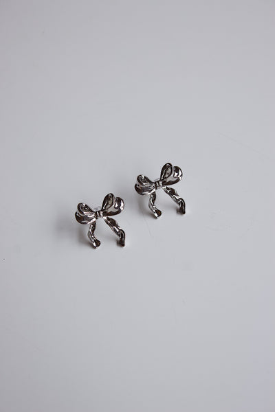 Silver Bow earrings
