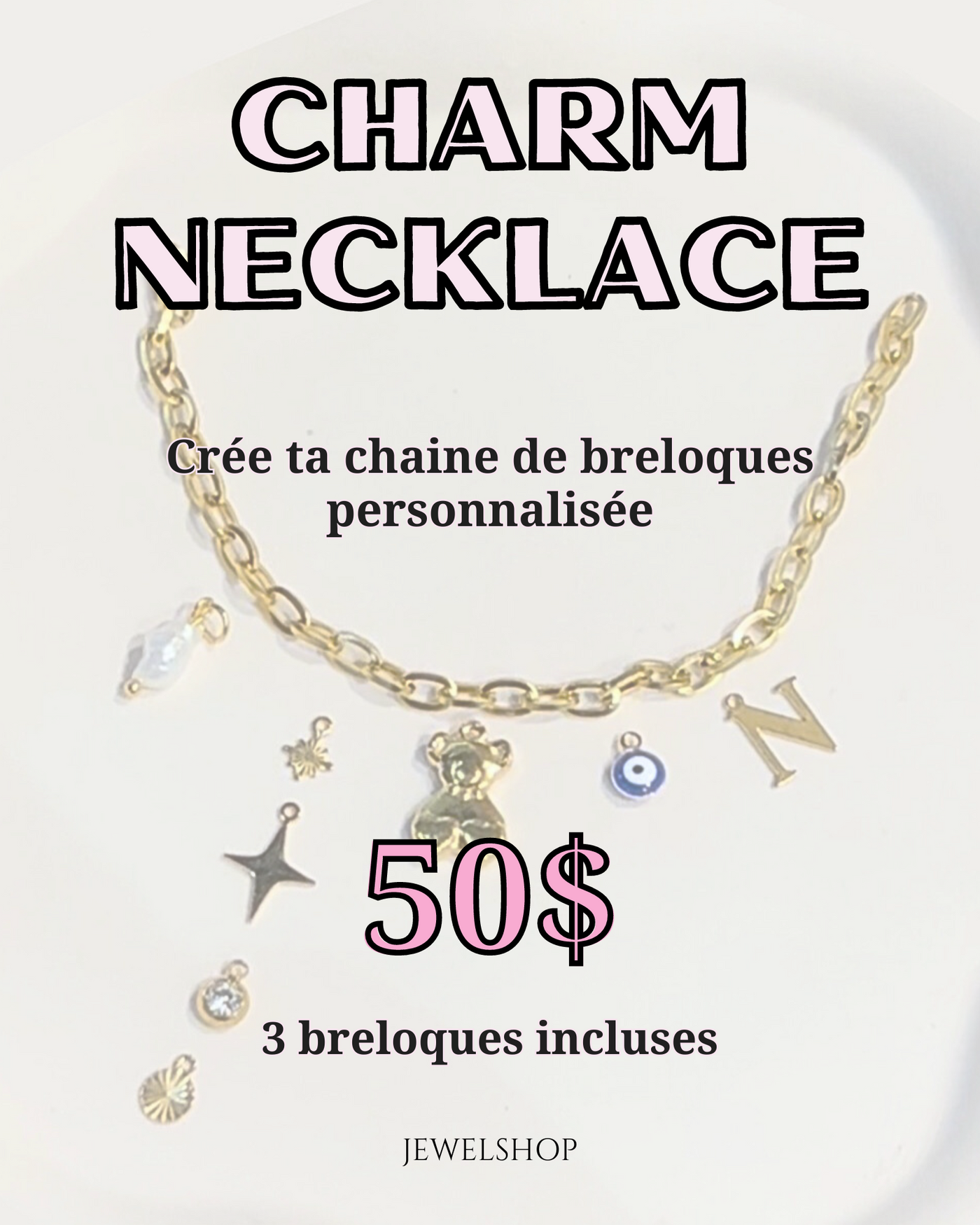 Chaine de breloques personnalisée - Charm necklace