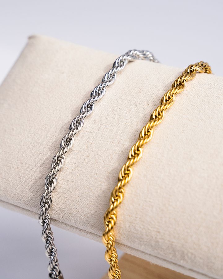 Gold and silver twisted bracelet 