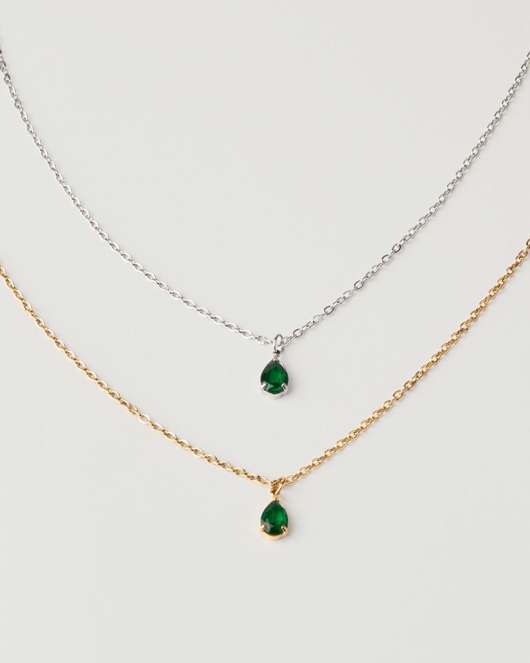 Collier Waterdrop Émeraude