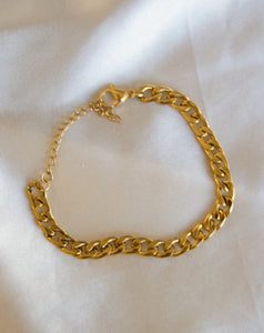 Bracelet chaine cubaine or et argent